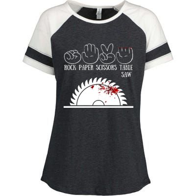 Rock Paper Scissors Table Saw Enza Ladies Jersey Colorblock Tee