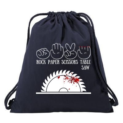 Rock Paper Scissors Table Saw Drawstring Bag