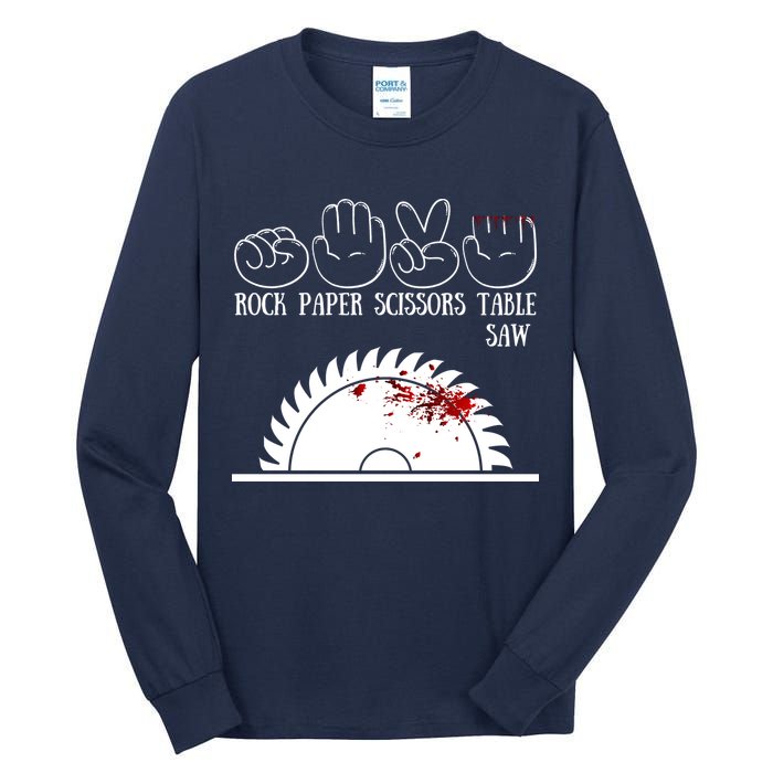 Rock Paper Scissors Table Saw Tall Long Sleeve T-Shirt