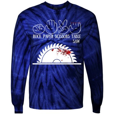 Rock Paper Scissors Table Saw Tie-Dye Long Sleeve Shirt
