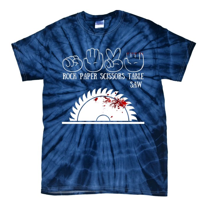 Rock Paper Scissors Table Saw Tie-Dye T-Shirt