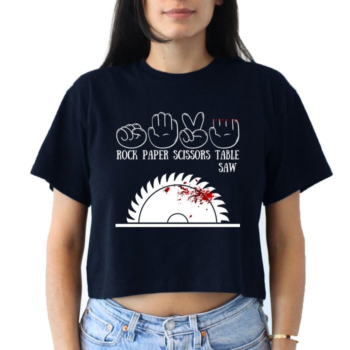 Rock Paper Scissors Table Saw Crop Top