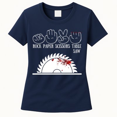 Rock Paper Scissors Table Saw Womens T-Shirt