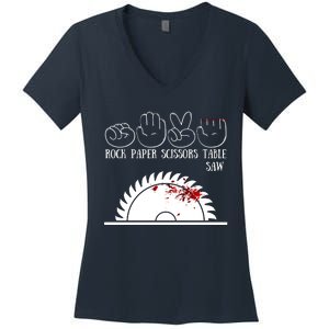 Rock Paper Scissors Table Saw Women's V-Neck T-Shirt