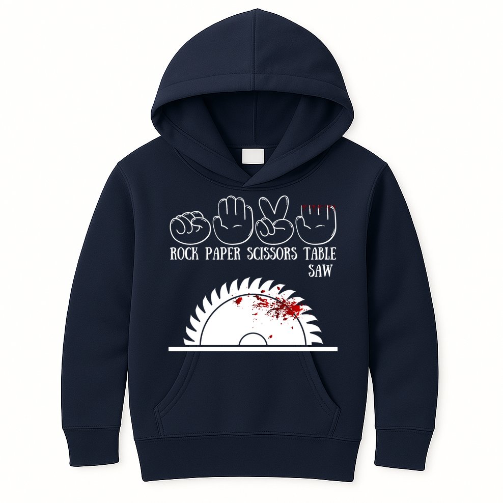 Rock Paper Scissors Table Saw Kids Hoodie