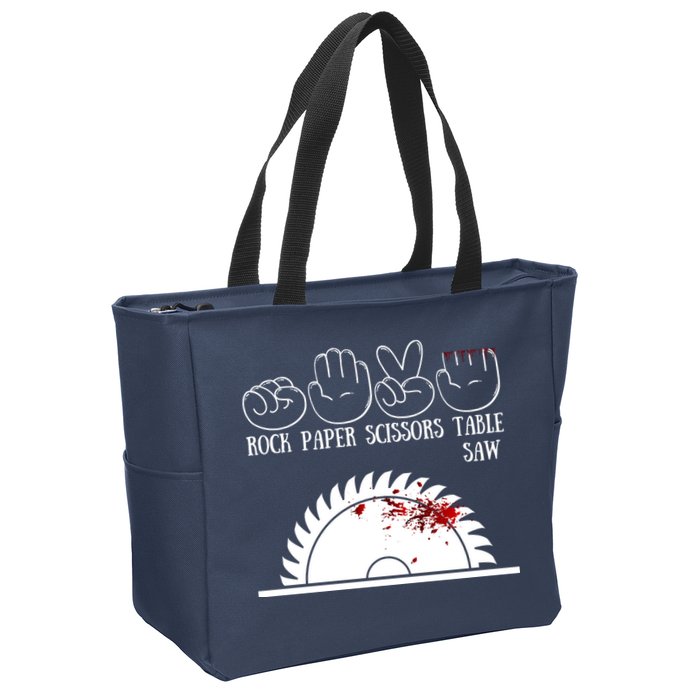 Rock Paper Scissors Table Saw Zip Tote Bag