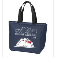 Rock Paper Scissors Table Saw Zip Tote Bag