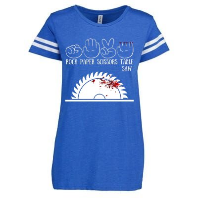 Rock Paper Scissors Table Saw Enza Ladies Jersey Football T-Shirt