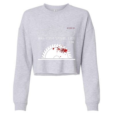 Rock Paper Scissors Table Saw Cropped Pullover Crew