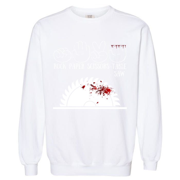 Rock Paper Scissors Table Saw Garment-Dyed Sweatshirt
