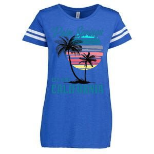 Retro Palm Springs California Beach Vibes Summer Vacation Enza Ladies Jersey Football T-Shirt