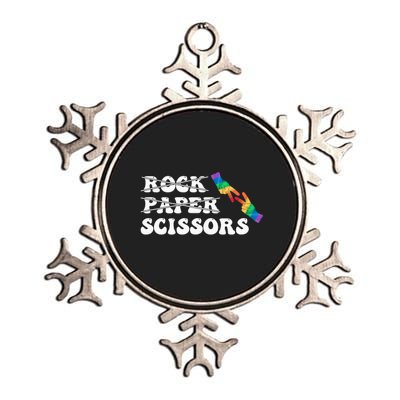 Rock Paper Scissors LGBT Awareness For Lesbian Women Metallic Star Ornament