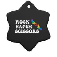 Rock Paper Scissors LGBT Awareness For Lesbian Women Ceramic Star Ornament