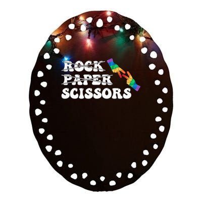 Rock Paper Scissors LGBT Awareness For Lesbian Women Ceramic Oval Ornament