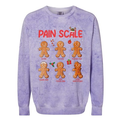 Retro Pain Scale Gingerbread Trauma Nurse Christmas Nursing Colorblast Crewneck Sweatshirt