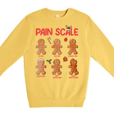 Retro Pain Scale Gingerbread Trauma Nurse Christmas Nursing Premium Crewneck Sweatshirt