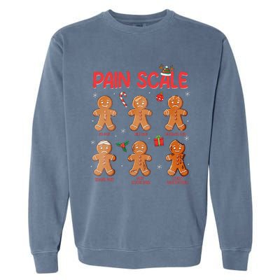 Retro Pain Scale Gingerbread Trauma Nurse Christmas Nursing Garment-Dyed Sweatshirt