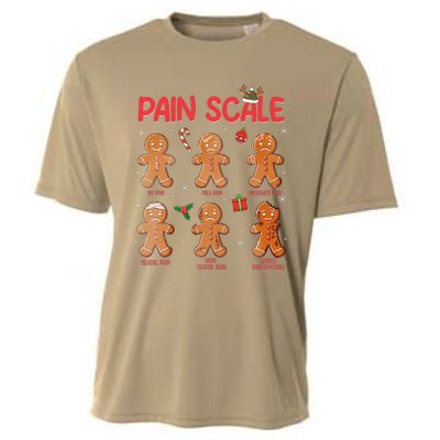 Retro Pain Scale Gingerbread Trauma Nurse Christmas Nursing Cooling Performance Crew T-Shirt