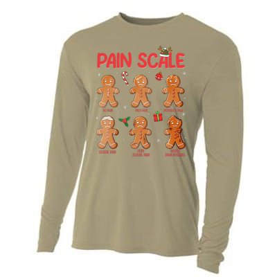 Retro Pain Scale Gingerbread Trauma Nurse Christmas Nursing Cooling Performance Long Sleeve Crew