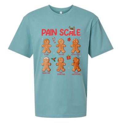 Retro Pain Scale Gingerbread Trauma Nurse Christmas Nursing Sueded Cloud Jersey T-Shirt