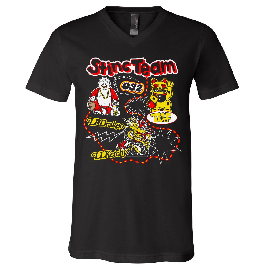 RalfyThe Plug Stinc Team 032 Lldrakeo Llketchy TGF V-Neck T-Shirt