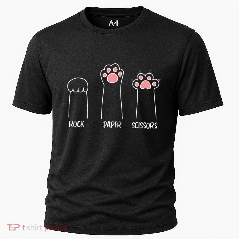 Rock Paper Scissors Hand Game Cute Paw Funny Cat Performance Shirt