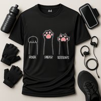 Rock Paper Scissors Hand Game Cute Paw Funny Cat Performance Shirt