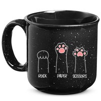 Rock Paper Scissors Hand Game Cute Paw Funny Cat 15oz Campfire Ceramic Mug