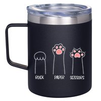 Rock Paper Scissors Hand Game Cute Paw Funny Cat 12oz Stainless Steel Coffee Mug