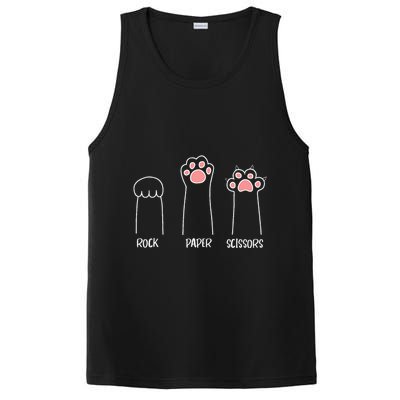 Rock Paper Scissors Hand Game Cute Paw Funny Cat PosiCharge Competitor Tank