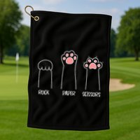 Rock Paper Scissors Hand Game Cute Paw Funny Cat Golf Towel