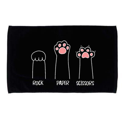 Rock Paper Scissors Hand Game Cute Paw Funny Cat Microfiber Hand Towel