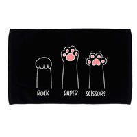 Rock Paper Scissors Hand Game Cute Paw Funny Cat Microfiber Hand Towel