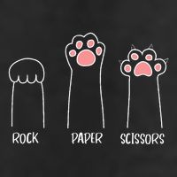 Rock Paper Scissors Hand Game Cute Paw Funny Cat Microfiber Hand Towel