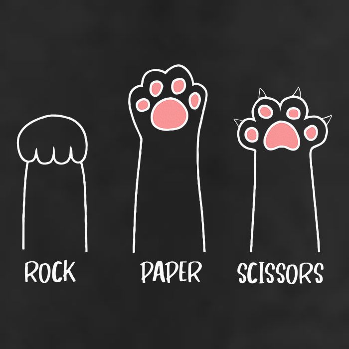 Rock Paper Scissors Hand Game Cute Paw Funny Cat Microfiber Hand Towel