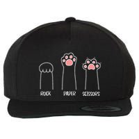 Rock Paper Scissors Hand Game Cute Paw Funny Cat Wool Snapback Cap