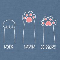 Rock Paper Scissors Hand Game Cute Paw Funny Cat Garment-Dyed Sweatshirt