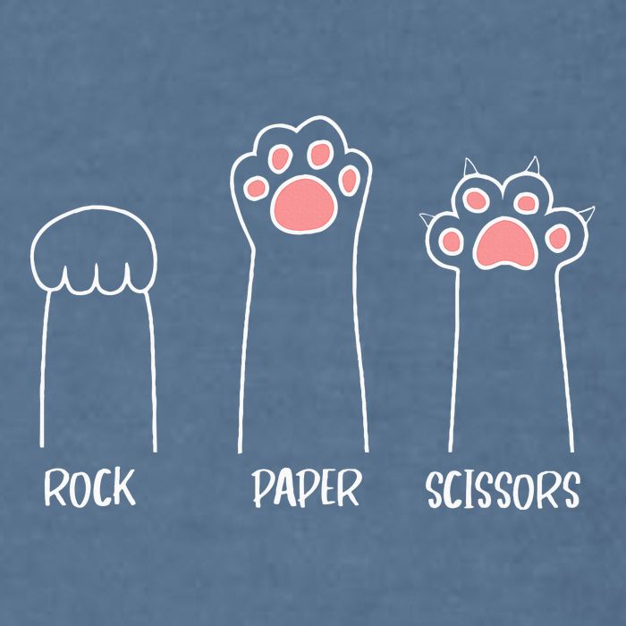 Rock Paper Scissors Hand Game Cute Paw Funny Cat Garment-Dyed Sweatshirt
