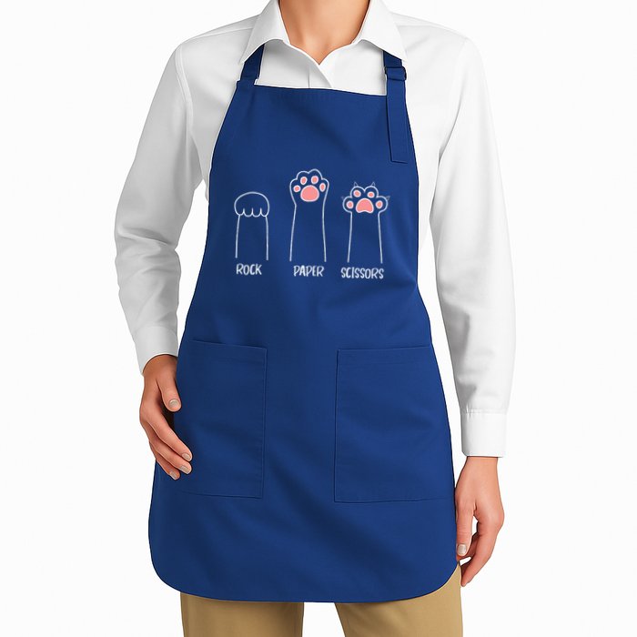 Rock Paper Scissors Hand Game Cute Paw Funny Cat Apron