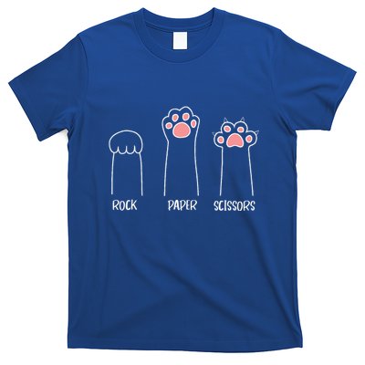 Rock Paper Scissors Hand Game Cute Paw Funny Cat T-Shirt