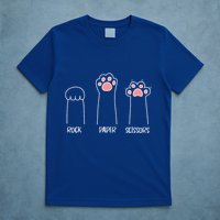 Rock Paper Scissors Hand Game Cute Paw Funny Cat T-Shirt