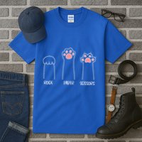 Rock Paper Scissors Hand Game Cute Paw Funny Cat Tall T-Shirt
