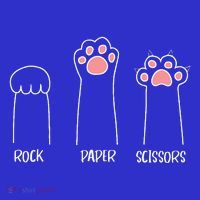 Rock Paper Scissors Hand Game Cute Paw Funny Cat Magnet