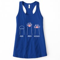 Rock Paper Scissors Hand Game Cute Paw Funny Cat Womens Tank Top