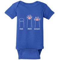 Rock Paper Scissors Hand Game Cute Paw Funny Cat Baby Bodysuit