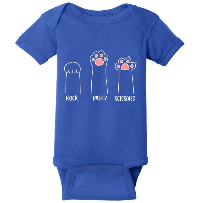 Rock Paper Scissors Hand Game Cute Paw Funny Cat Baby Bodysuit