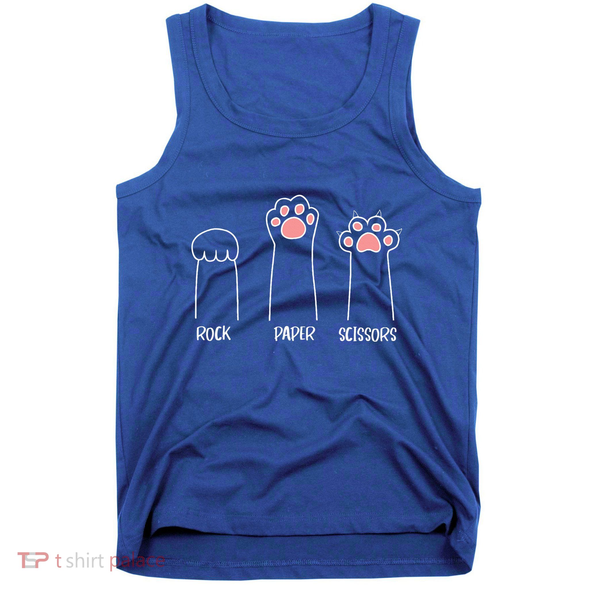 Rock Paper Scissors Hand Game Cute Paw Funny Cat Tank Top
