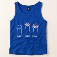 Rock Paper Scissors Hand Game Cute Paw Funny Cat Tank Top