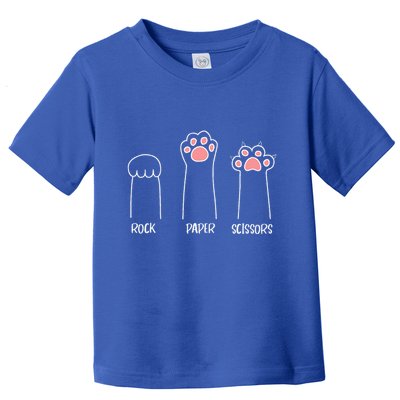 Rock Paper Scissors Hand Game Cute Paw Funny Cat Toddler T-Shirt