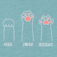 Rock Paper Scissors Hand Game Cute Paw Funny Cat Sueded Cloud Jersey T-Shirt